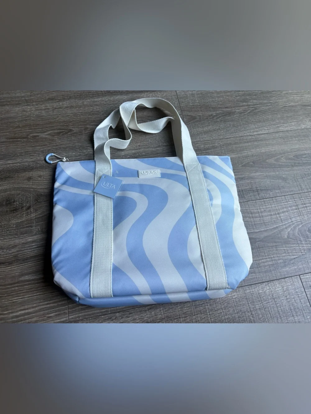 Ulta Beauty Light Blue and White Wave Tote